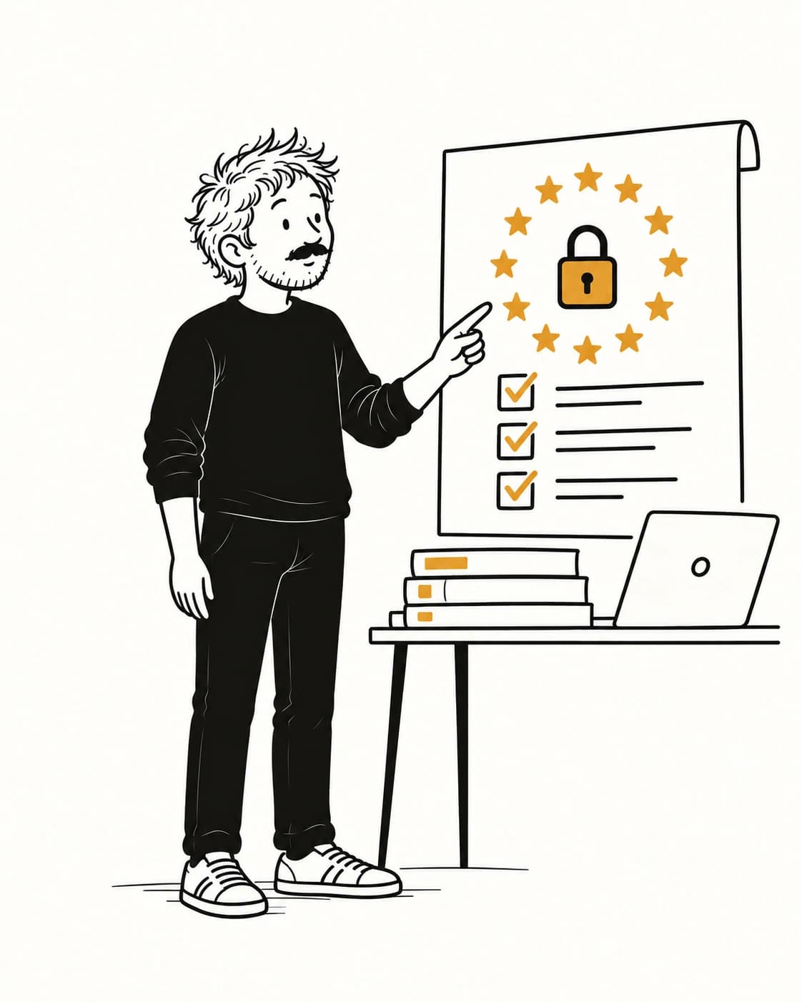 Data governance specialist presenting a GDPR privacy and compliance checklist.